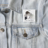 女の子秋田犬の優しい愛キスをする愛のスケッチ 缶バッジ (インサイチュ)