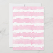 女の子第1の最初誕生会のケーキのピンクの金ゴールド 招待状 (裏面)