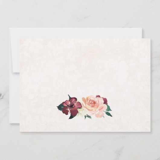 女の子第1の聖餐のヴィンテージの花柄は感謝していしています サンキューカード (裏面)