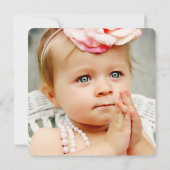 女の子第1誕生日フォトカード 招待状 (裏面)