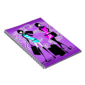 女の子粋な紫色にモデル買物をすること ノートブック (右側)