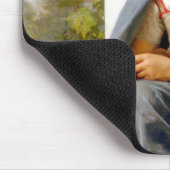 女の子編み物ブーゲロー マウスパッド (コーナー)