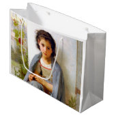 女の子編み物ブーゲロー ラージペーパーバッグ (正面アングル)