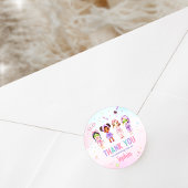 女の子美しいスパパーティー誕生日パーティー ラウンドシール