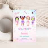 女の子美しいスパパーティー誕生日パーティー 招待状