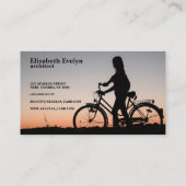 女の子自転車の夕日 名刺 (裏面)