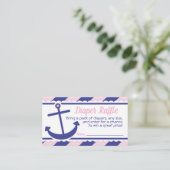 女の子航海のいかり赤ちゃんシャワーおむつラッフル エンクロージャーカード (スタンド正面)