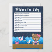 女の子航海のはピンクと海軍がベビーを願う 招待状 (正面)