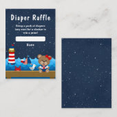 女の子航海のクマ赤と海軍おむつラッフル エンクロージャーカード (正面/裏面)