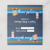 女の子航海のモンキーピンク海軍ベビーシャワー座席 プレイスカード (外部開封)