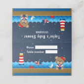 女の子航海の熊レッドネイビー赤ちゃんシャワー座席 プレイスカード (外部開封)