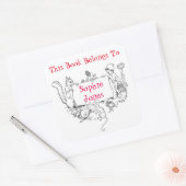 女の子蔵書票。この本は名前ラベルに属している スクエアシール (封筒)