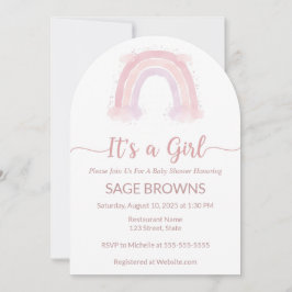 女の子虹の赤ちゃんシャワーの招待状だ 招待状