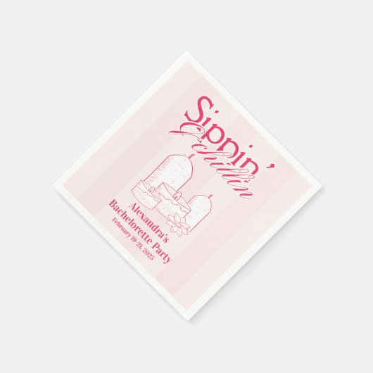 女の子行ったマイルドバチェロレッテの旅程パーティー スタンダードカクテルナプキン (角)