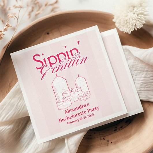 女の子行ったマイルドバチェロレッテの旅程パーティー スタンダードカクテルナプキン