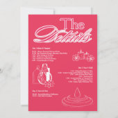 女の子行ったマイルドバチェロレッテの旅程パーティー 招待状 (裏面)