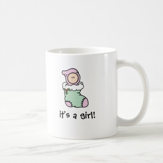 女の子誕生お知らせマグ(肌色:ライト) コーヒーマグカップ (右)