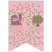 女の子誕生日カカラフルワイトピグの個人名 バンティングフラッグ (第2の旗)