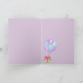 女の子誕生日ギフト金ゴールドユニコーンカスタムパーソナライズ カード (内部)