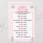 女の子誕生日ティーパーティーこのゲームまたはそのゲーム (正面/裏面)