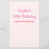 女の子誕生日ティーパーティー単語スクランブル (裏面)