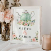 女の子誕生日パルティーパーティーギフトとカードサイン ポスター