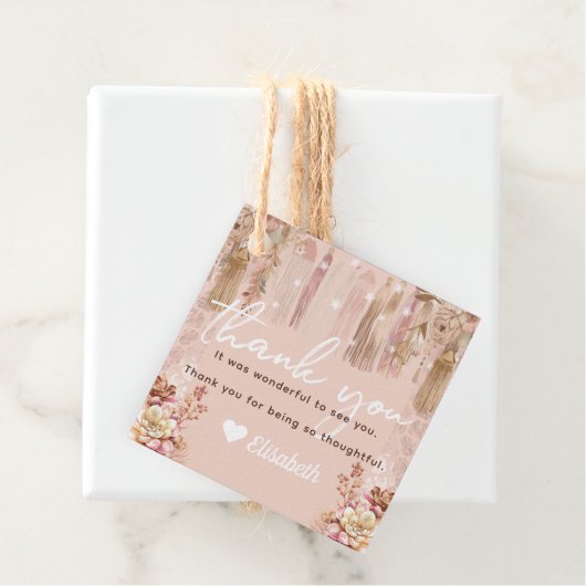 女の子誕生日ボヘミアンスリエポバーサンキュー フェイバータグ (インサイチュ)