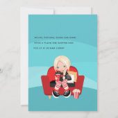 女の子誕生日映画ナイトスリープバーパーティー 招待状 (裏面)