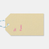 女の子誕生日黄色の水玉模様とバルーン ギフトタグ (裏面横)