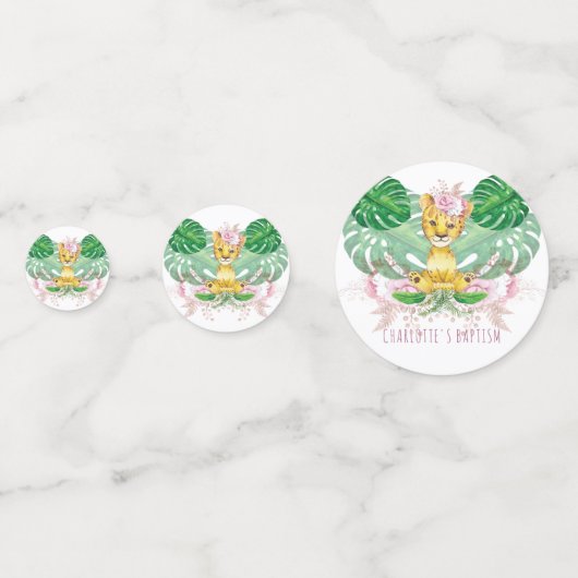 女の子誕生日Iバプティスリオンパーソナライズされた コンフェッティ (正面)