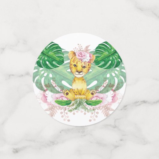 女の子誕生日Iバプティスリオンパーソナライズされた コンフェッティ (スモール正面)