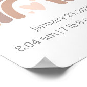 女の子誕生統計ポスタパーソナライズされたー虹 ポスター (角)