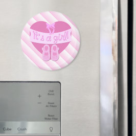 女の子誕生 ピンクハートリボン靴 おむつケーキ 女の子の誕生会 マグネット