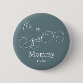 女の子誕生 現代のミニマルなカリグラフィー ママになる 缶バッジ (正面)