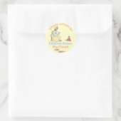 女の子読から人形への丸い蔵書票 ラウンドシール (バッグ)