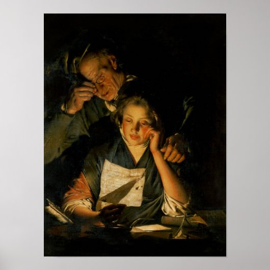 女の子読が手紙 ポスター (正面)