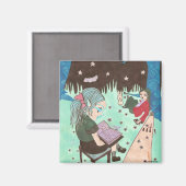 女の子読の夜星磁石 マグネット (正面/裏面)