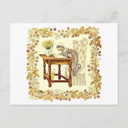 女の子読はダフォジルと ポストカード (正面)