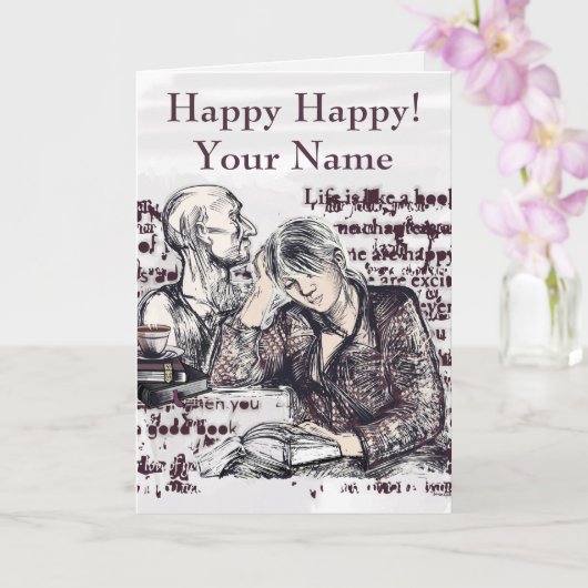 女の子読は本だ カード (蘭)