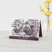 女の子読は本だ カード (黄色い花)