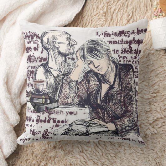 女の子読は本だ クッション (ブランケット)