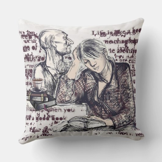 女の子読は本だ クッション (裏面)