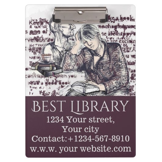 女の子読は本だ クリップボード (正面)