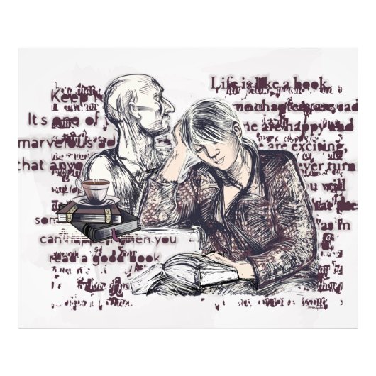 女の子読は本だ フォトプリント (正面)