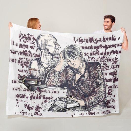 女の子読は本だ フリースブランケット (インサイチュ)