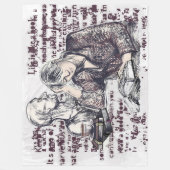 女の子読は本だ フリースブランケット (正面)