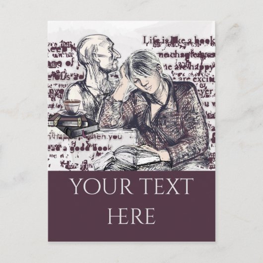 女の子読は本だ ポストカード (正面)
