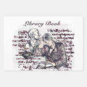 女の子読は本だ ラッピングペーパーシート (正面)