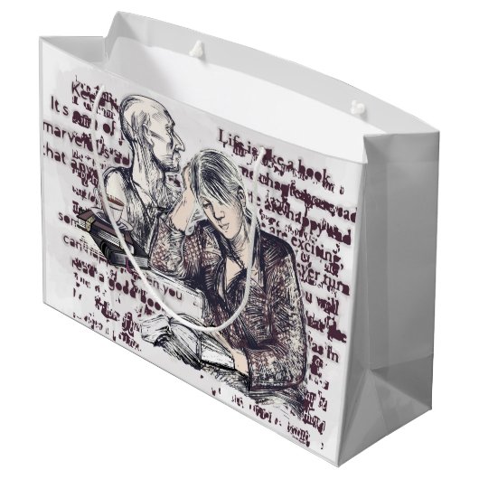 女の子読は本だ ラージペーパーバッグ (裏面アングル)