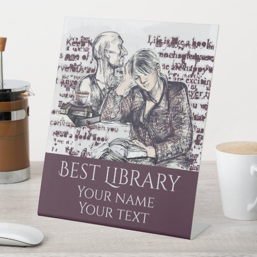 女の子読は本だ 台座サイン (インサイチュ)